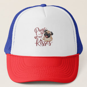 Hundekuss .Pugs & Kisses Watercolor Tee Truckerkappe