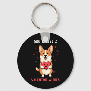 Hundeküssen und Valentinstagswünsche Corgi Liebe Schlüsselanhänger