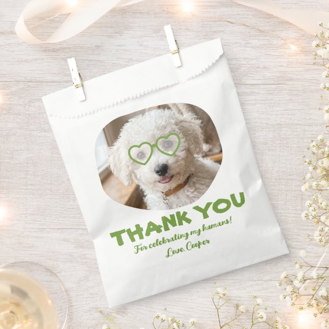 Hundelecker Hochzeit Hunde Foto Danke Geschenktütchen (Ausgeschnitten)