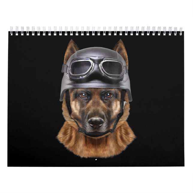 Hundelhund-Helm-Geschenk für Fahrradfahrer Kalender (Titelbild)