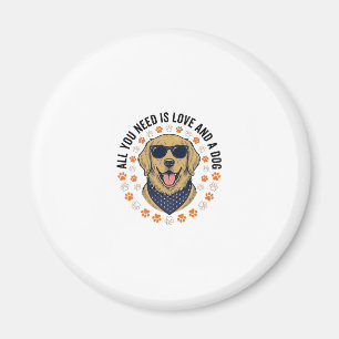 Hundeliebe Vintage Retriever Pfotenabdruck-Shirt-D Magnet