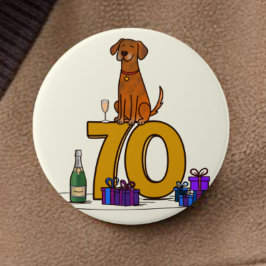 Hundeliebhaber 70. Geburtstag Button