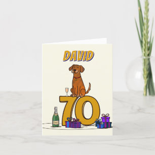 Hundeliebhaber 70. Geburtstag Dankeskarte