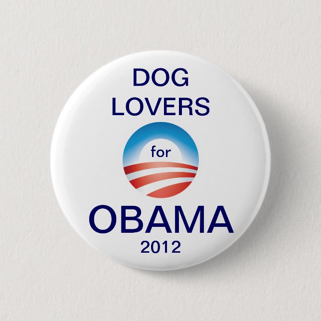 Hundeliebhaber-Abstimmung Obama 2012 Button (Vorderseite)