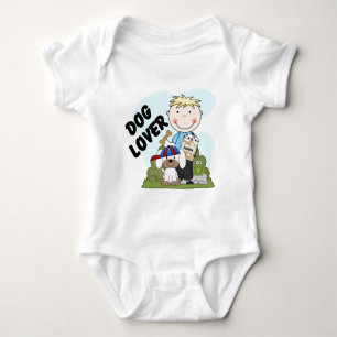 Hundeliebhaber-blonde Jungen-T-Shirts und Baby Strampler