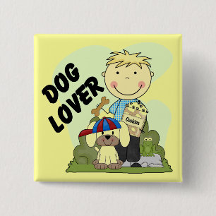 Hundeliebhaber-blonde Jungen-T-Shirts und Button