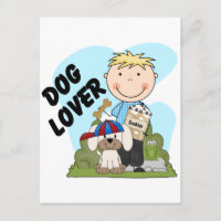 Hundeliebhaber-blonde Jungen-T-Shirts und