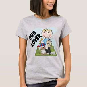 Hundeliebhaber-blonde Jungen-T-Shirts und T-Shirt