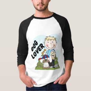 Hundeliebhaber-blonde Jungen-T-Shirts und T-Shirt