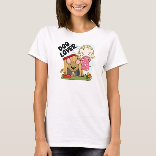 Hundeliebhaber-blonde Mädchen-T - Shirts und (Vorderseite)