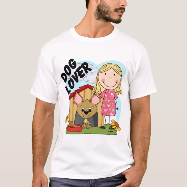 Hundeliebhaber-blonde Mädchen-T - Shirts und (Vorderseite)