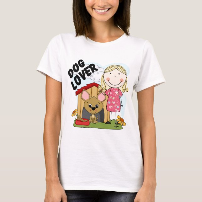 Hundeliebhaber-blonde Mädchen-T - Shirts und (Vorderseite)