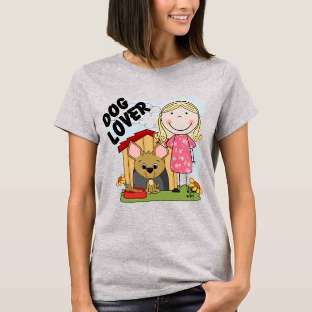 Hundeliebhaber-blonde Mädchen-T - Shirts und (Vorderseite)