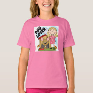 Hundeliebhaber-blonde Mädchen-T - Shirts und