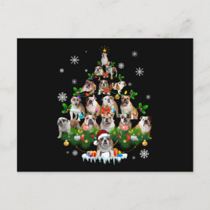 Hundeliebhaber   Bulldog Christmas Tree Ornaments Feiertagspostkarte