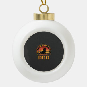 Hundeliebhaber Einfacher Mann Retro Sonnenuntergan Keramik Kugel-Ornament
