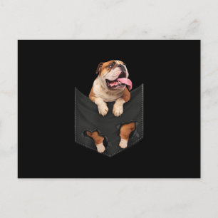 Hundeliebhaber Englischer Bulldog in deinen Pock Feiertagspostkarte