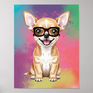 Hundeliebhaber | Farbiger Lustiger Hund PopArt Poster