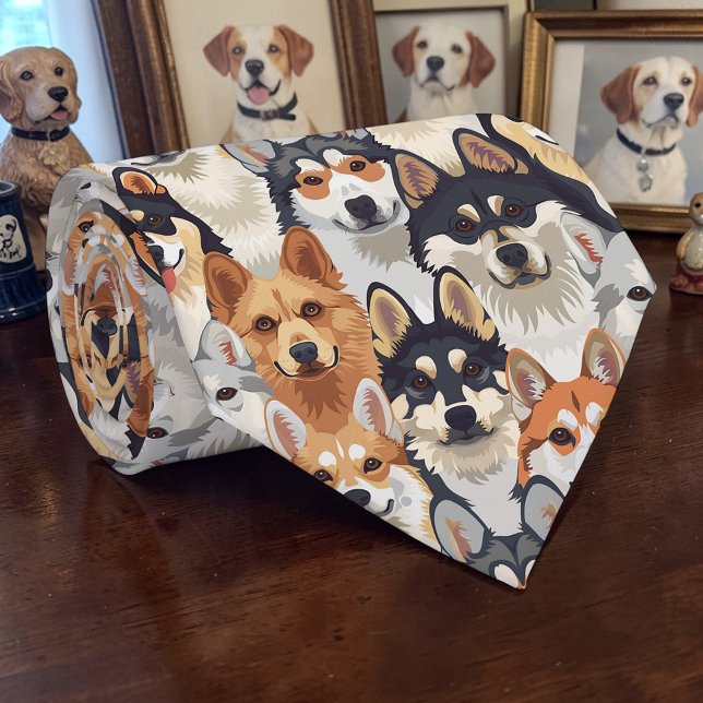 Hundeliebhaber-Hunde-Retro-Tie nach Maß Krawatte (Von Creator hochgeladen)