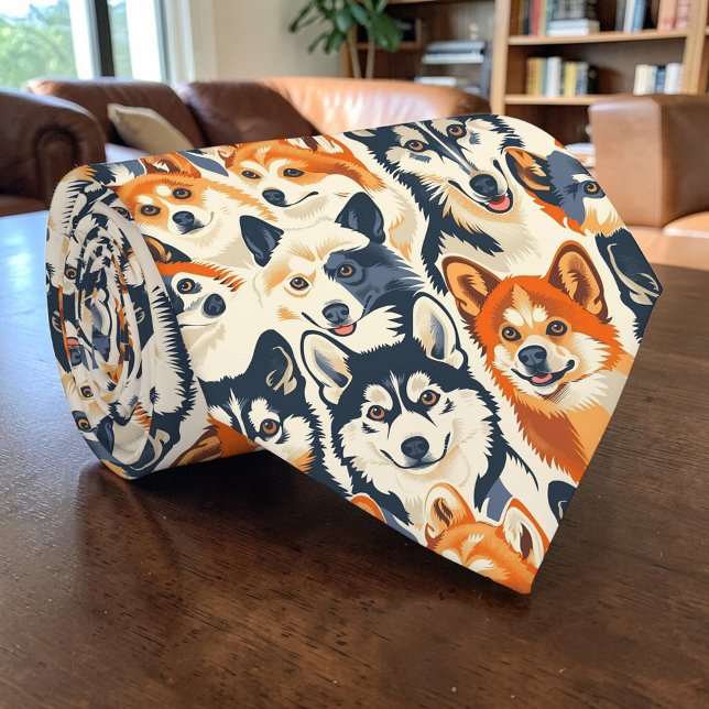 Hundeliebhaber-Hunde-Retro-Tie nach Maß Krawatte (Von Creator hochgeladen)