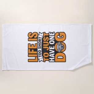 Hundeliebhaber Leben ist zu kurz Vintage-Shirt-Des Strandtuch