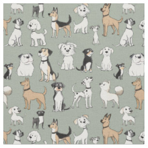 Hundeliebhaber. Liebe Pfote. Viele Hunde verschied Stoff