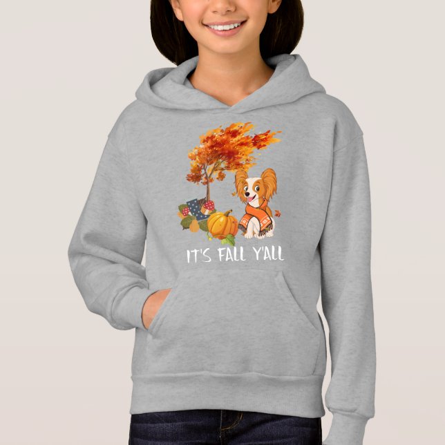 Hundeliebhaber | Papillon Es ist Herbst Y'all Hoodie (Vorderseite)