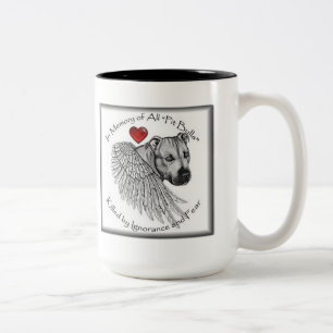 Hundeliebhaber Pitbull Denkmal-Tasse Zweifarbige Tasse