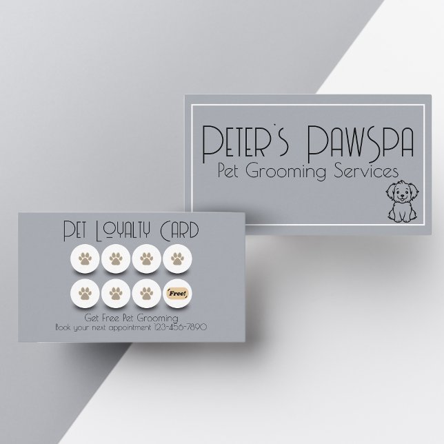 Hundeliebhaber Treue Visitenkarte (dog paw eighth visit for free business card. loyalty reward card for returning customers.)