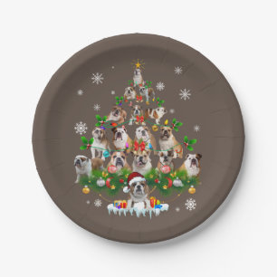Hundeliebhaber Weihnachtsbaumschmuck für Bulldot Pappteller
