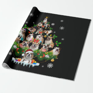 Hundeliebhaber Weihnachtsbaumschmuck für Bulldots Geschenkpapier