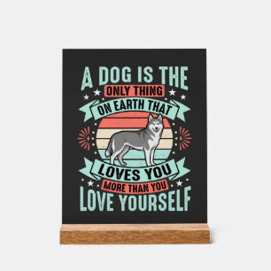 Hundeliebhaber-Zitat Vintage Husky Grafik Acrylschild