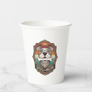 Hundemama-Knochen-Bandana-Vintage-Rahmen_1 Pappbecher