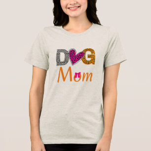 Hundemama Leopard Print/Trending Geschenk für Hund Tri-Blend Shirt