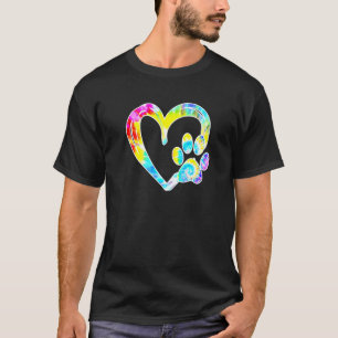 Hundemama liebt Hunde Pfotenabdruck Herz Ich liebe T-Shirt