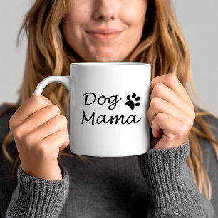Hundemama - Niedliches Schwarz-Weiß-Hundefan-Zitat Kaffeetasse
