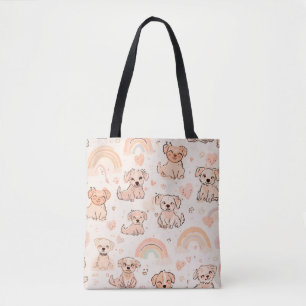 Hundemama Pastell-Doodle-Welpentasche Regenbogen