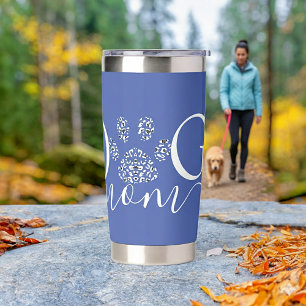 Hundemama Pfotenabdruck personalisiert Thermobecher