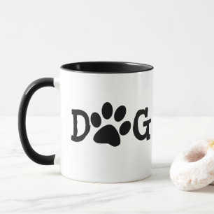 Hundemama Pfotenabdrücke auf Weiß Tasse