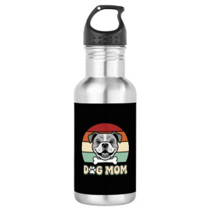Hundemama Retro Bulldogge Vektor Edelstahlflasche
