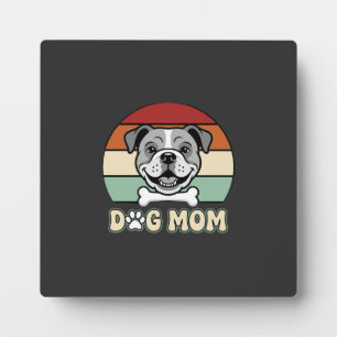Hundemama Retro Bulldogge Vektor Fotoplatte