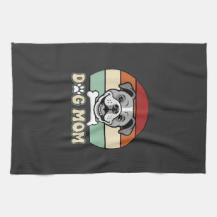 Hundemama Retro Bulldogge Vektor Geschirrtuch