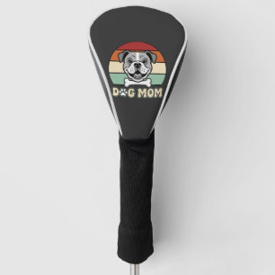 Hundemama Retro Bulldogge Vektor Golf Headcover