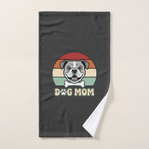 Hundemama Retro Bulldogge Vektor Handtuch