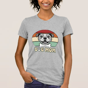 Hundemama Retro Bulldogge Vektor T-Shirt