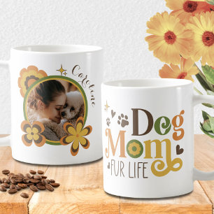 Hundemama Retro individuelles Namensfoto Kaffeetasse