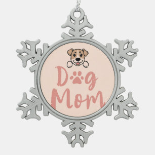 Hundemama  schneeflocken Zinn-Ornament