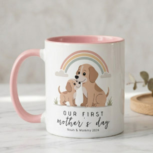 Hundemama Welpen Erstes Muttertags-Soft-Pastell-Ku Tasse