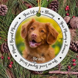 Hundememorial Personalisieren Sie 2 Foto Pet Loss  Keramik Ornament