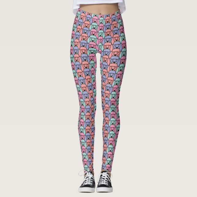 Hundemuster bedruckt leggings (Vorderseite)